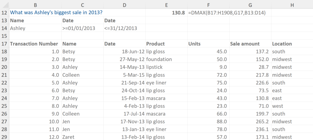 DMAX-Excel Example
