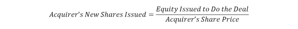 Acquirers New Shares Issued Formula
